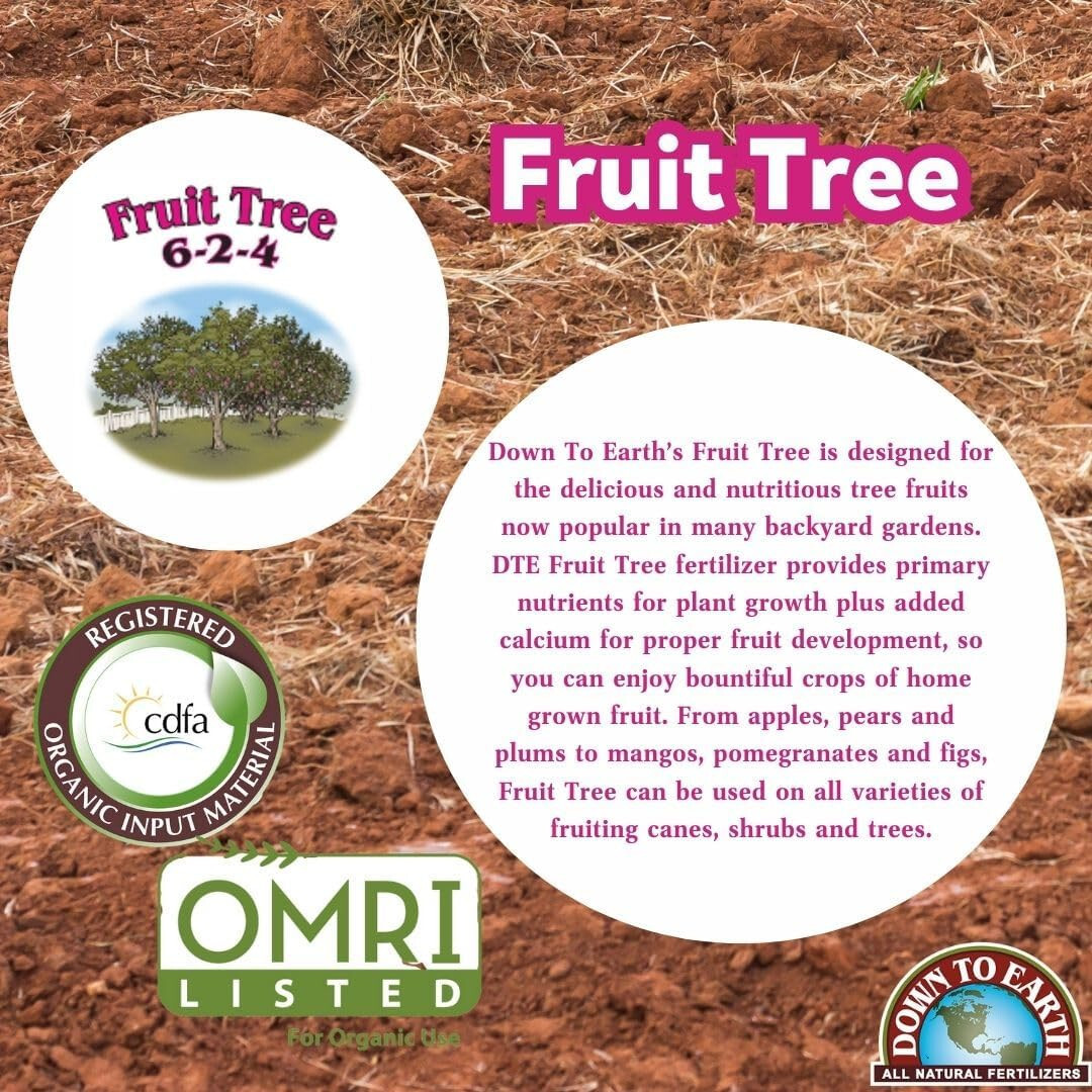 Down to Earth Organic Fruit Tree Fertilizer Mix 6-2-4, 5lb