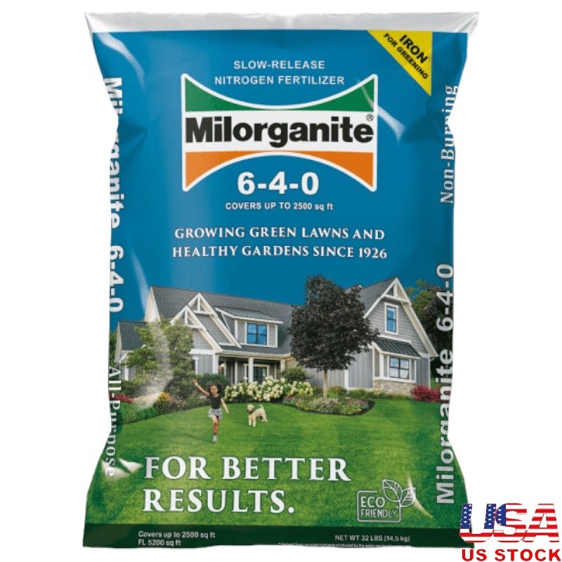 All Purpose Lawn Food Slow Release Fertilizer 6-4-0 32lb Non Burning Organic NPK