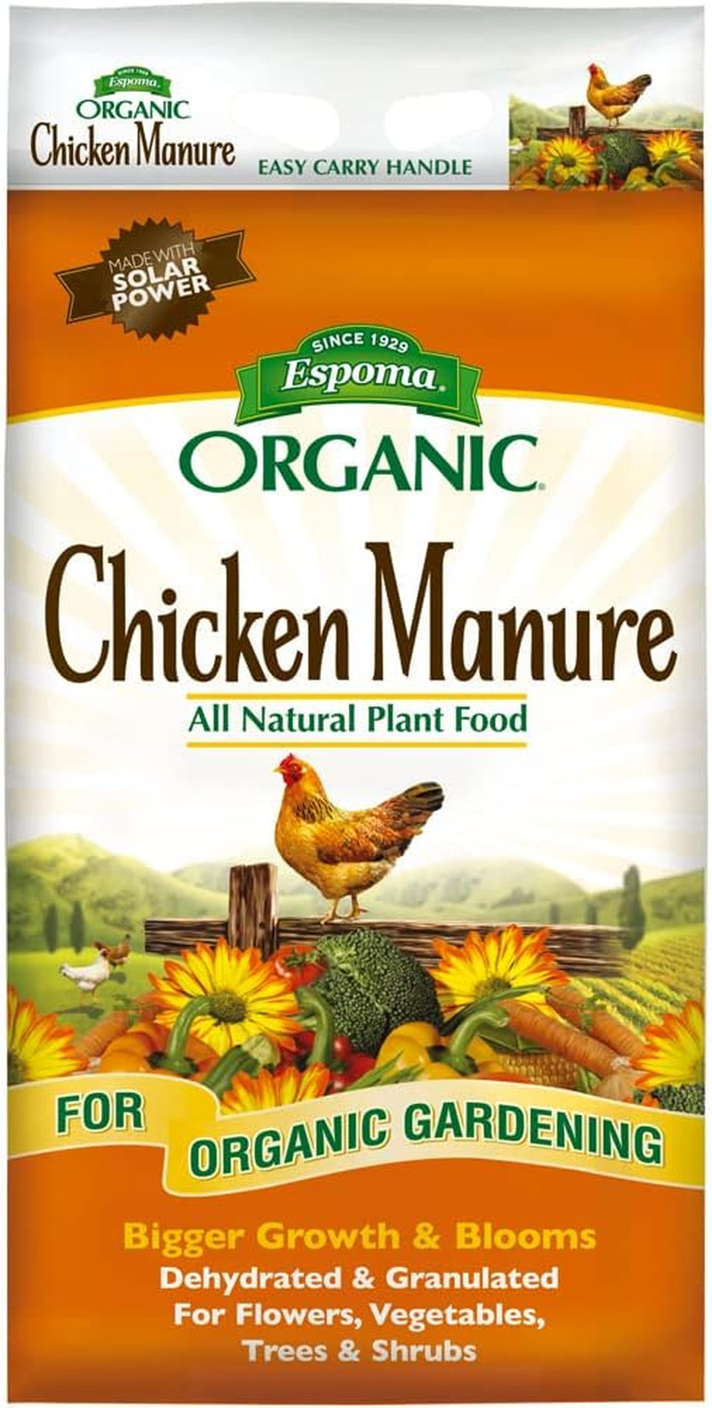 Organic Chicken Manure 25 Lb. Bag. All Natural & Organic Fertilizer for All Flow