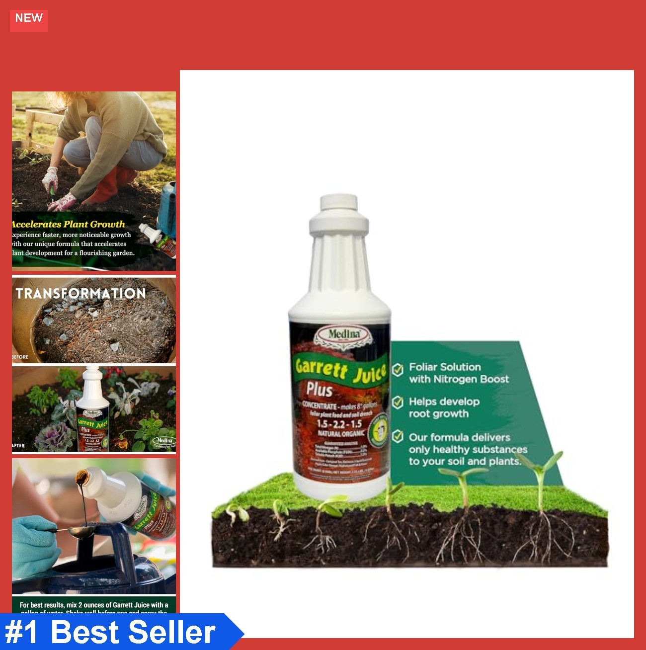 Liquid Fertilizer 1 Quart Seaweed Fish Hydrolysate Foliar Spray Soil Drench