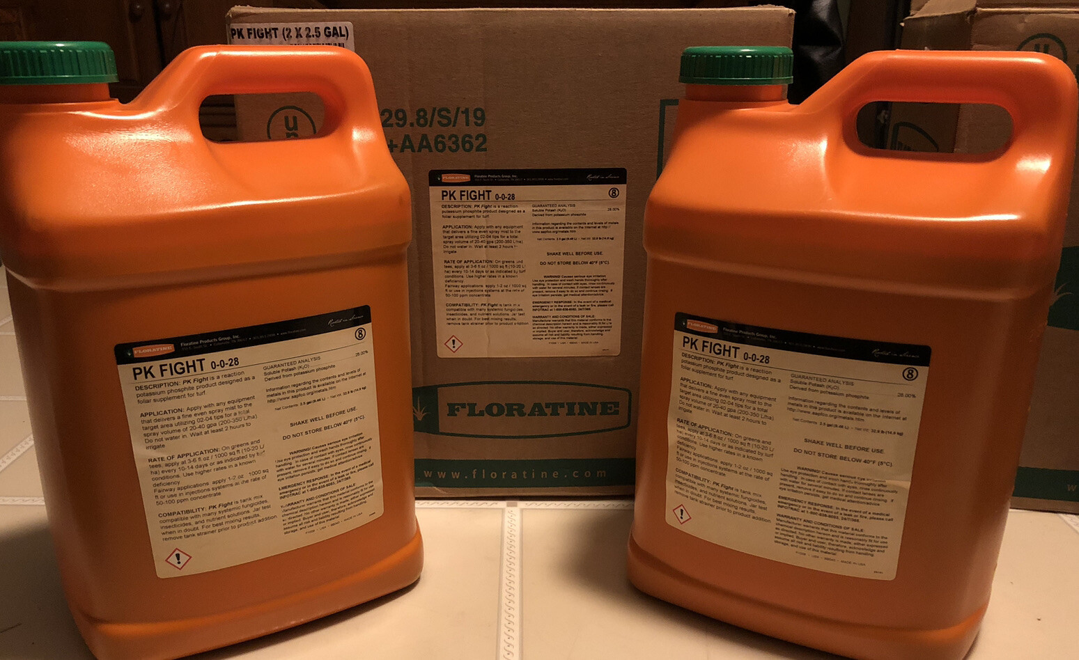 5 gallons Floratine 0-0-28 Foliar Phosphite Turf Fertilizer 2-2.5 gal. jugs