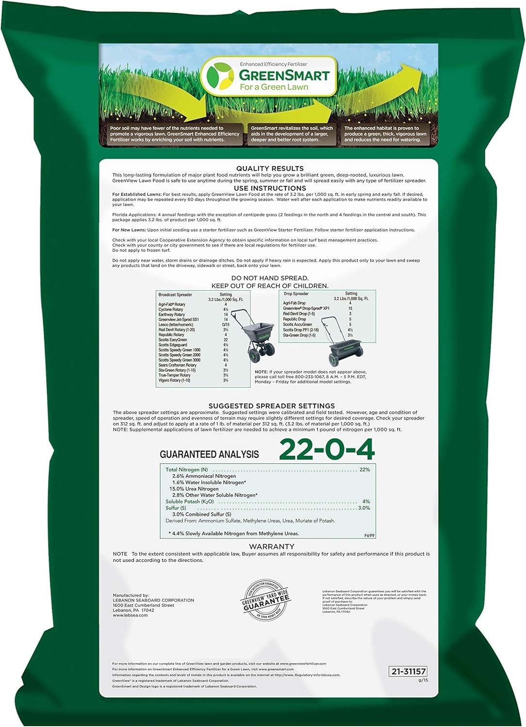 Efficient 16 lb. Lawn Fertilizer – Supports Root Growth & Drought Resistance