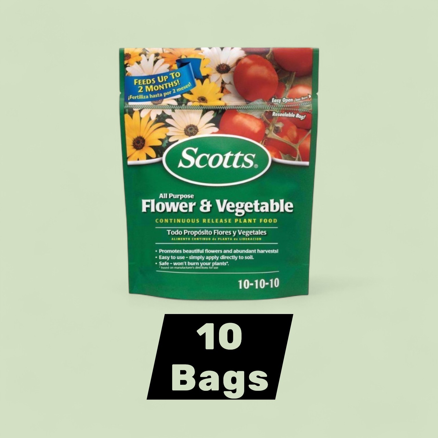 10 Bags Scotts 3 Lb All Purpose 10-10-10 Flower Vegetable Plant Food Fertilizer