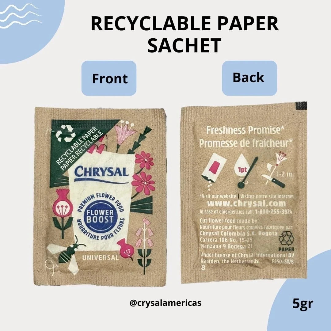 Chrysal Flower Boost Recyclable Flower Food for Floral Supplies 200 Count Sachet