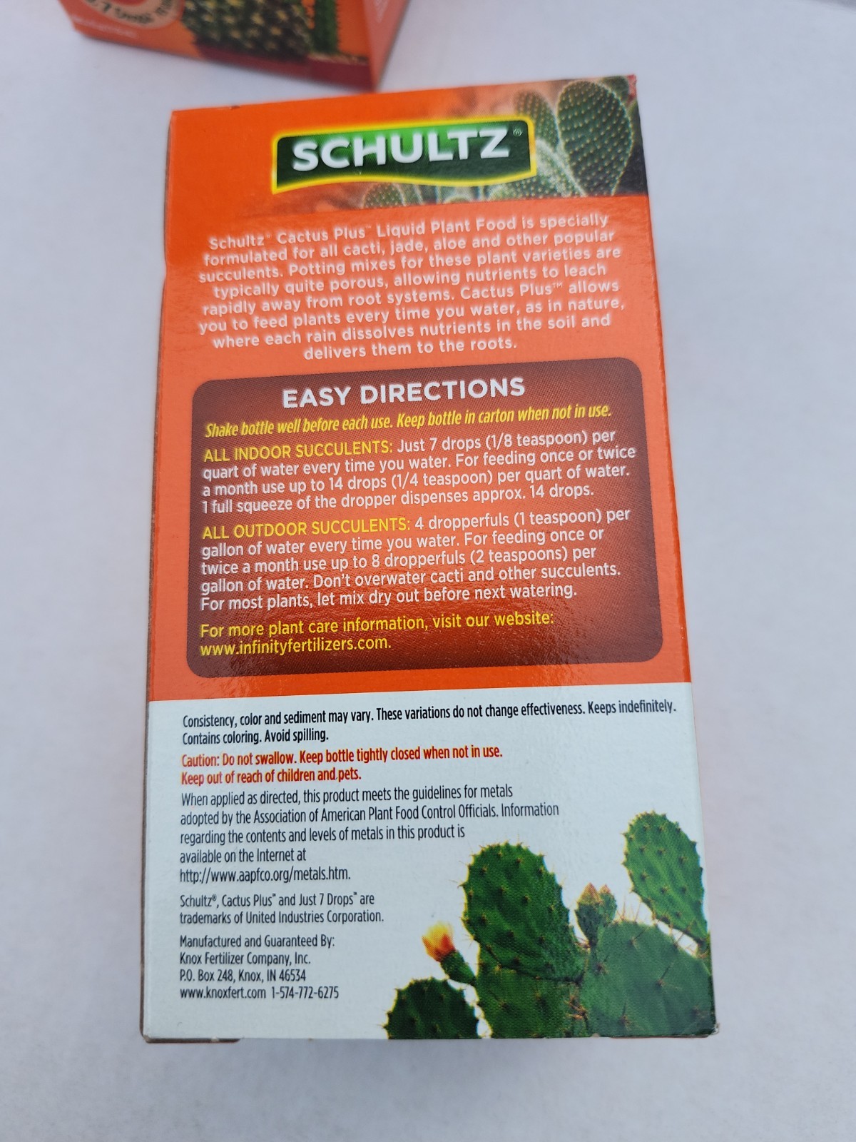 LOT OF 2 SCHULTZ LIQUID CACTUS PLANT FOOD 2-7-7 Succulents Jade Aloe Vera 4oz Ea