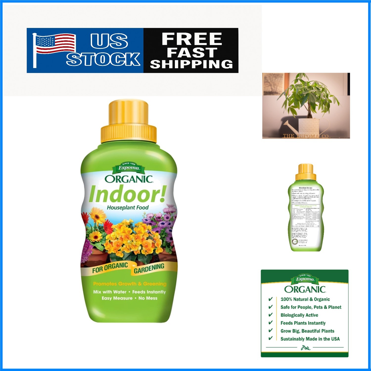 Organic Indoor Plant Fertilizer 8oz – Safe Liquid Nourishment for Pets and Kids