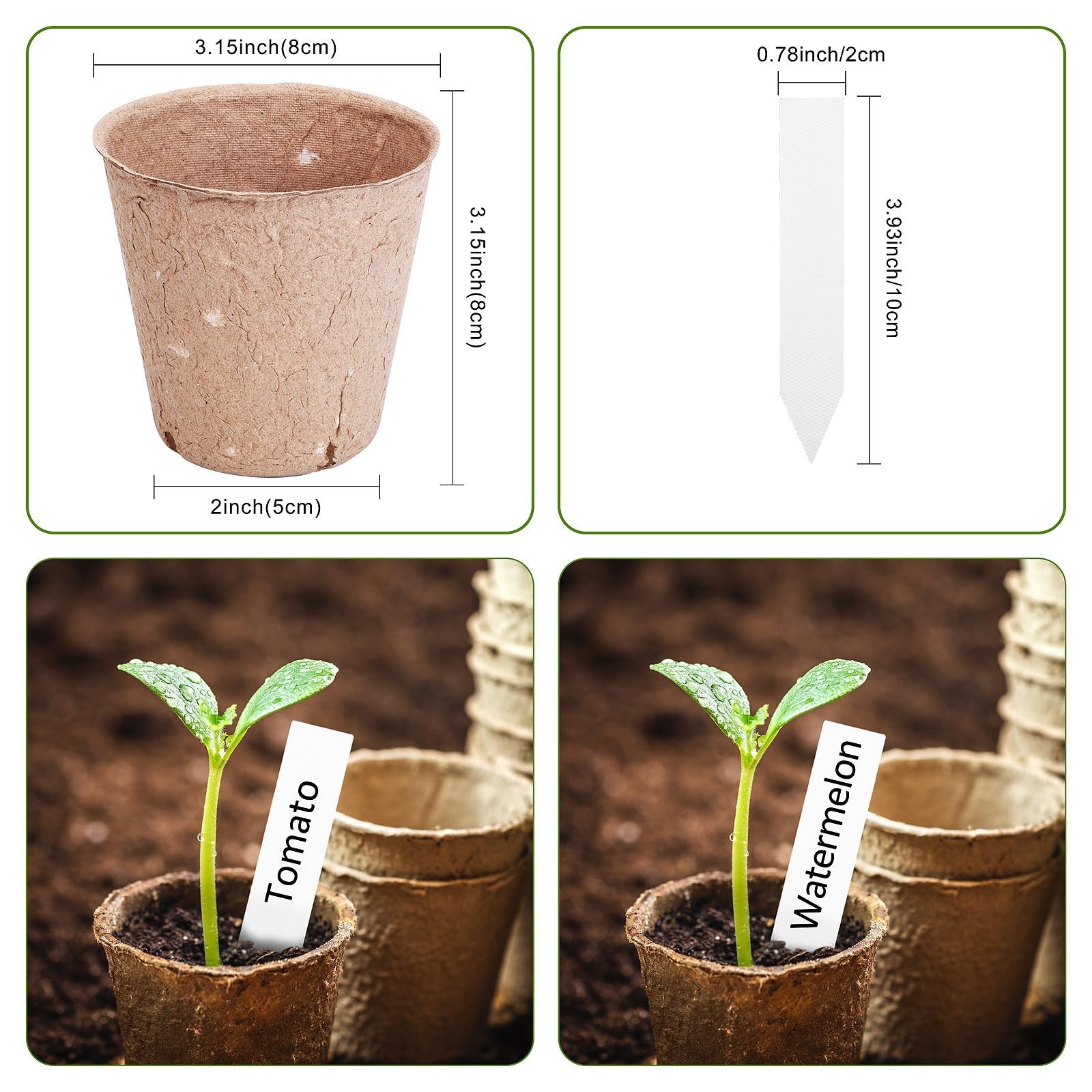 Peat Pots for Seedlings 3.15 Inch, Biodegradable Round Seed Starter Pots with…