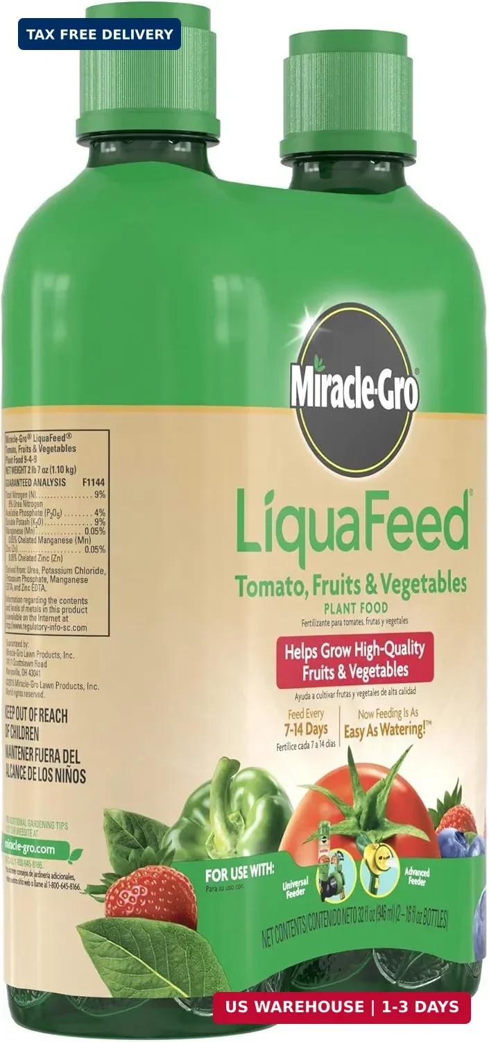 Miracle-Gro LiquaFeed Tomato, Fruits and Vegetables Plant Food, For In-Ground an