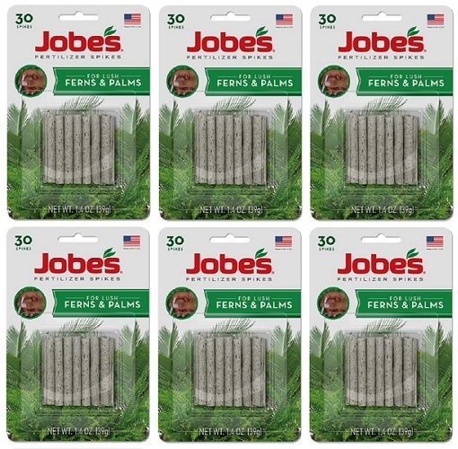 Jobe’s 05101 30 Pack Fern & Palm Fertilizer Plant Food Spikes – Pack of 6