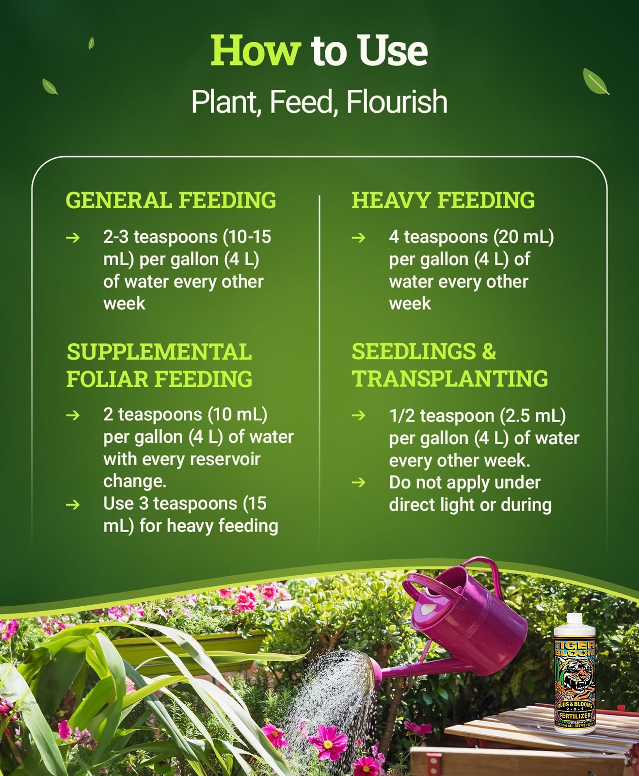 FoxFarm Tiger Bloom Liquid Fertilizer Concentrate, NPK 2-8-4 (Quart)