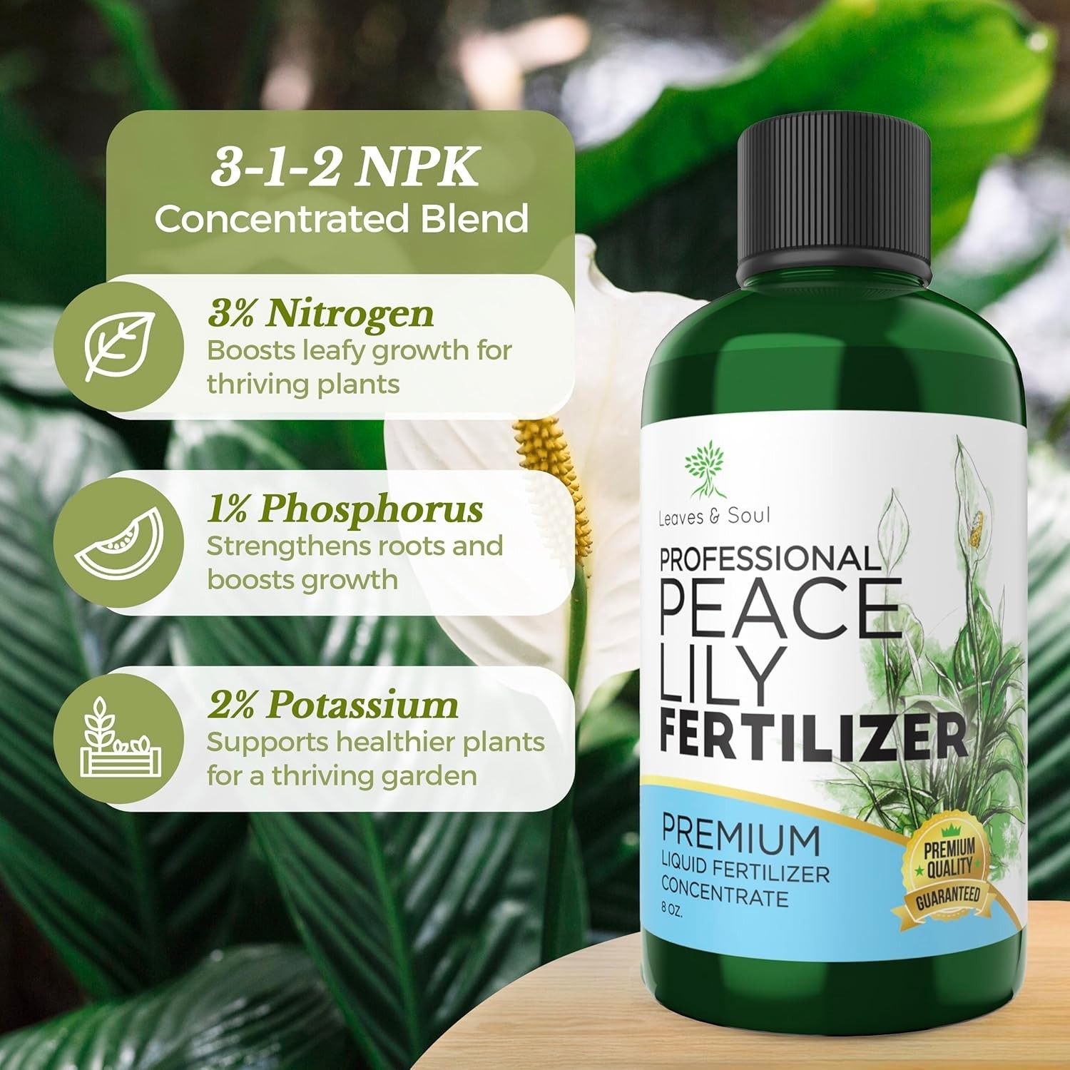 Professional Liquid Peace Lily Plant Fertilizer | 3-1-2 Concentrate for Plant…