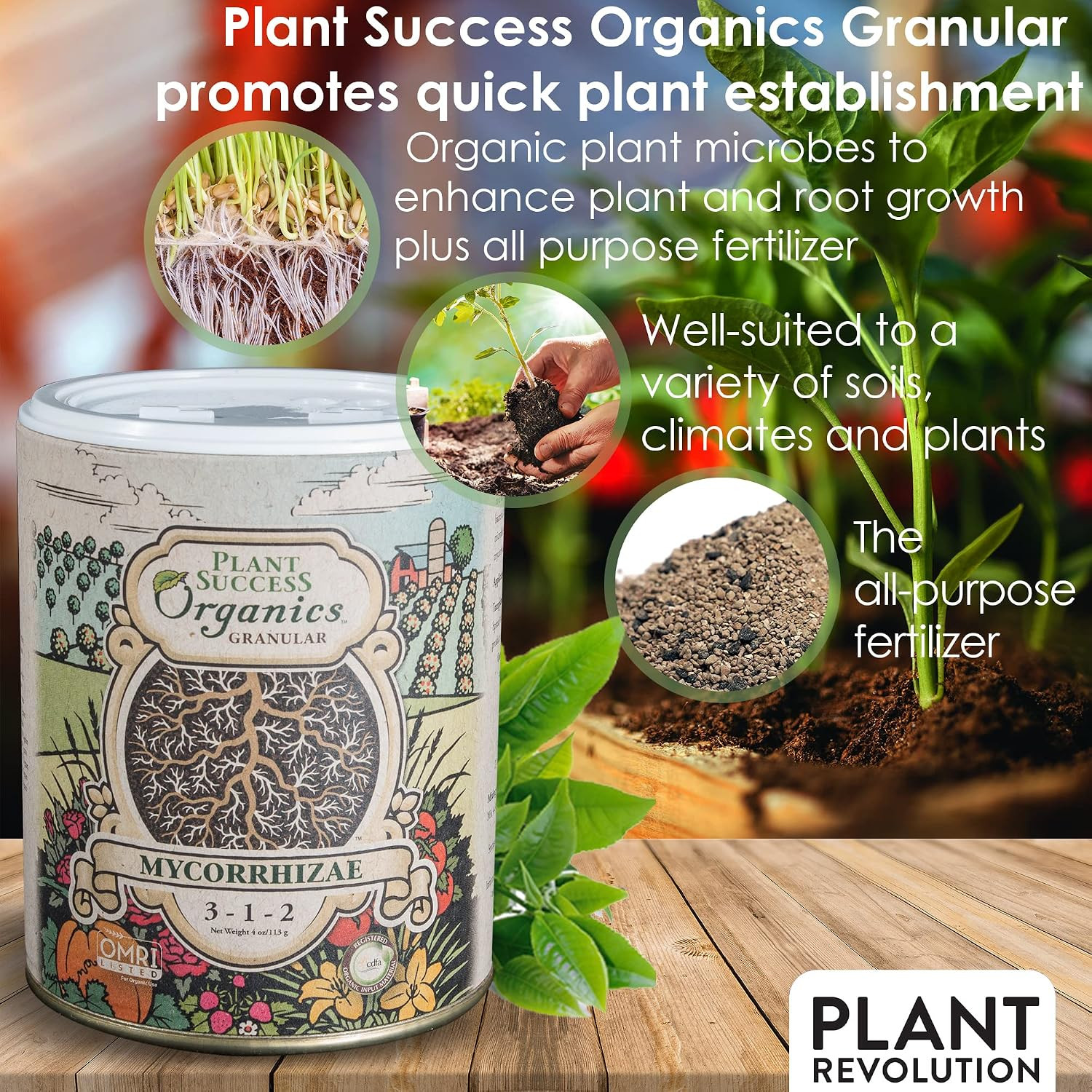 Mycorrhizal Fungi plus Starter Fertilizer for Plants, Plant Success Organics, Ro