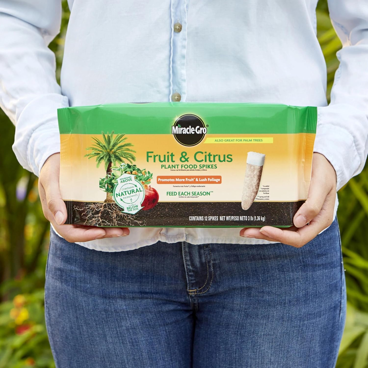 Miracle-Gro Fruit & Citrus Plant Food Spikes – 10-15-15 NPK Easy-To-Use Nutri…