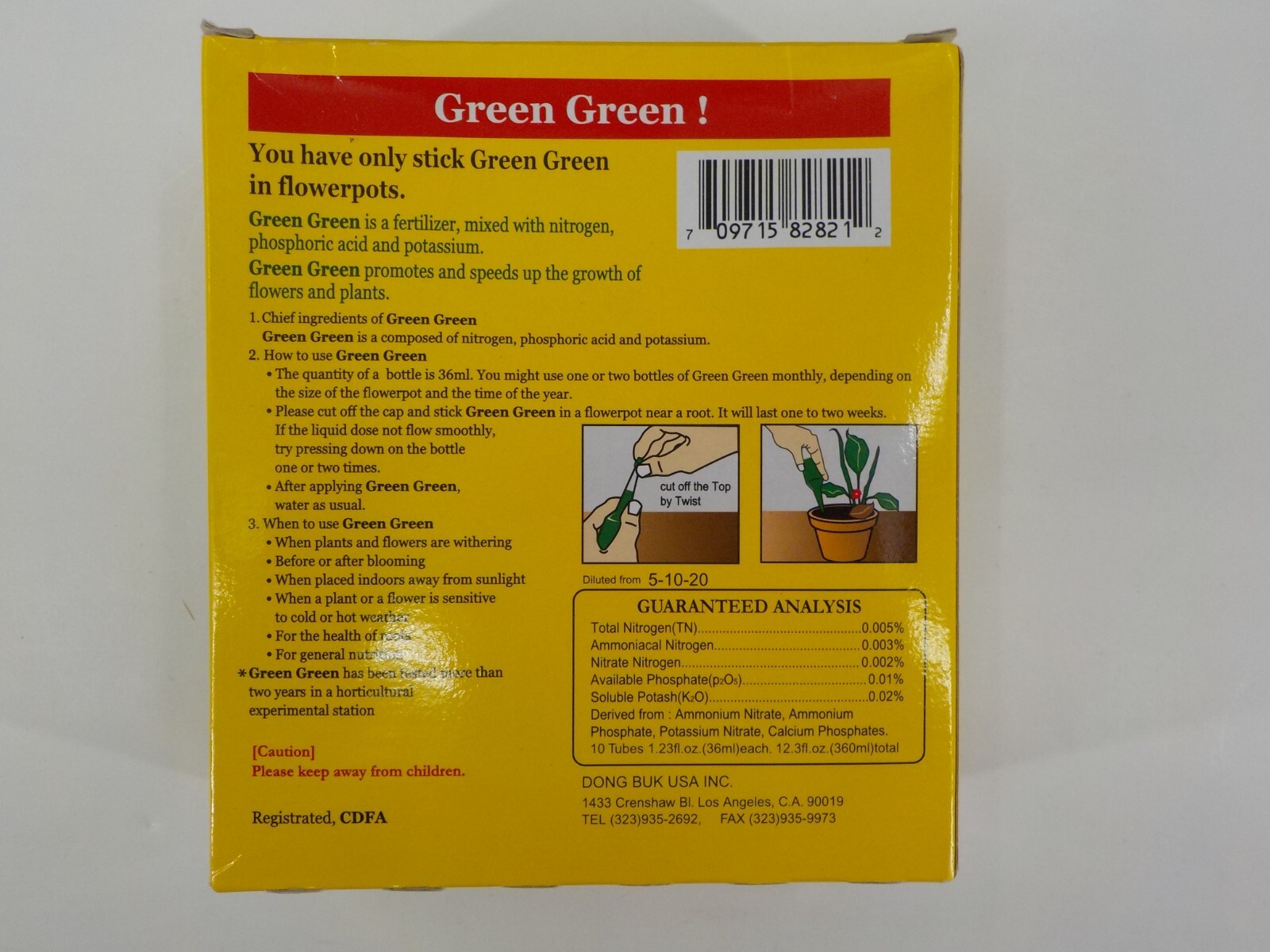 Green Green Liquid Plant Food 10 Pack of 36ml Bottles Instructions on Back NIP