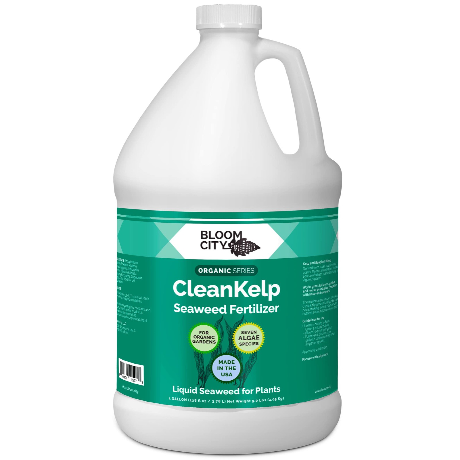 Organic Seaweed Fertilizer 128 oz Clean Kelp Extract for Lawn and Plants