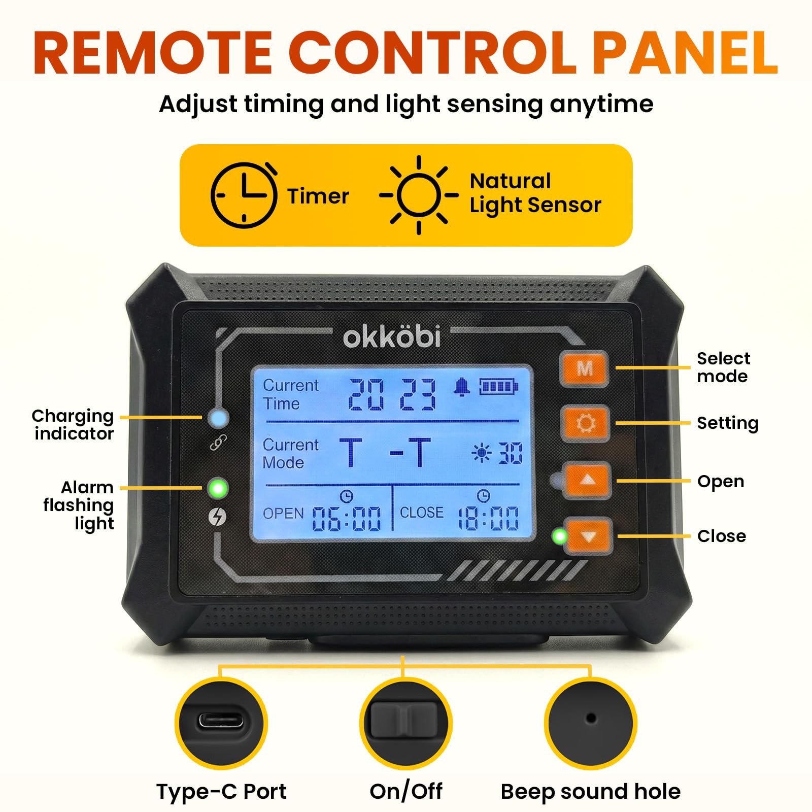 Okköbi Wireless Automatic Chicken Coop Lcd Display –