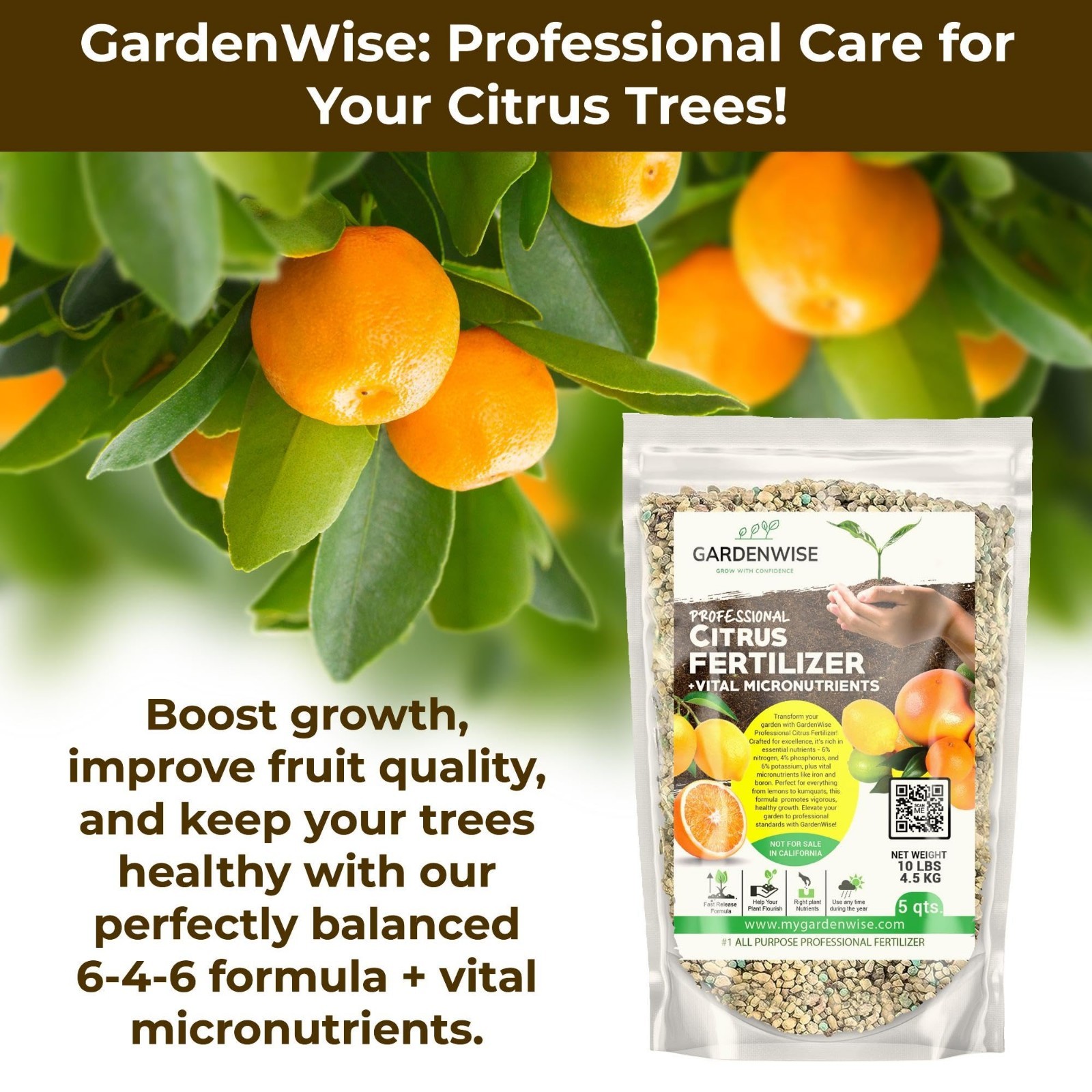 Citrus Fertilizer with Micronutrients – Balanced NPK for Indoor & Outdoor Plants