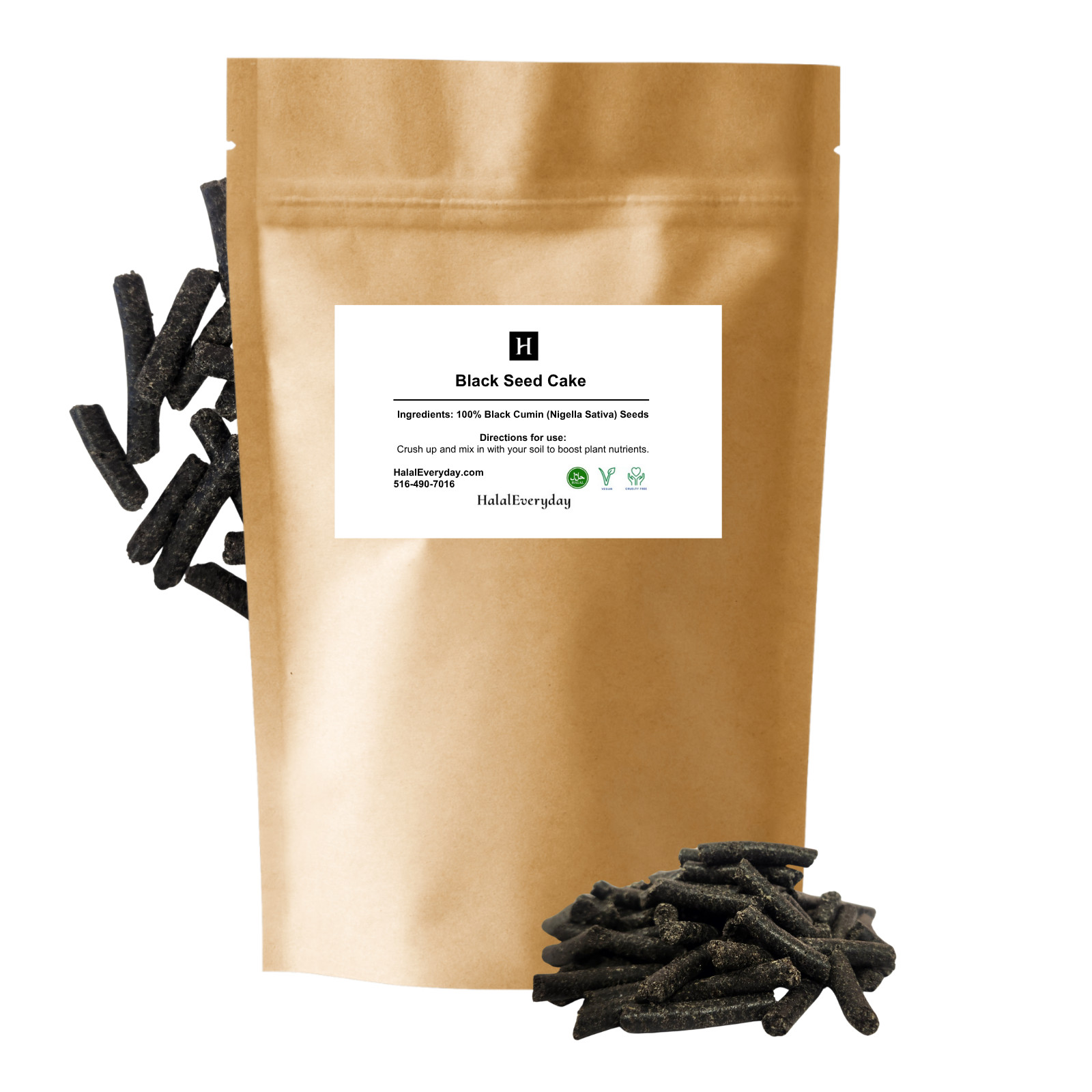Black Seed Cake Pellets | 5 lb. Bag | Garden Soil Fertilizer