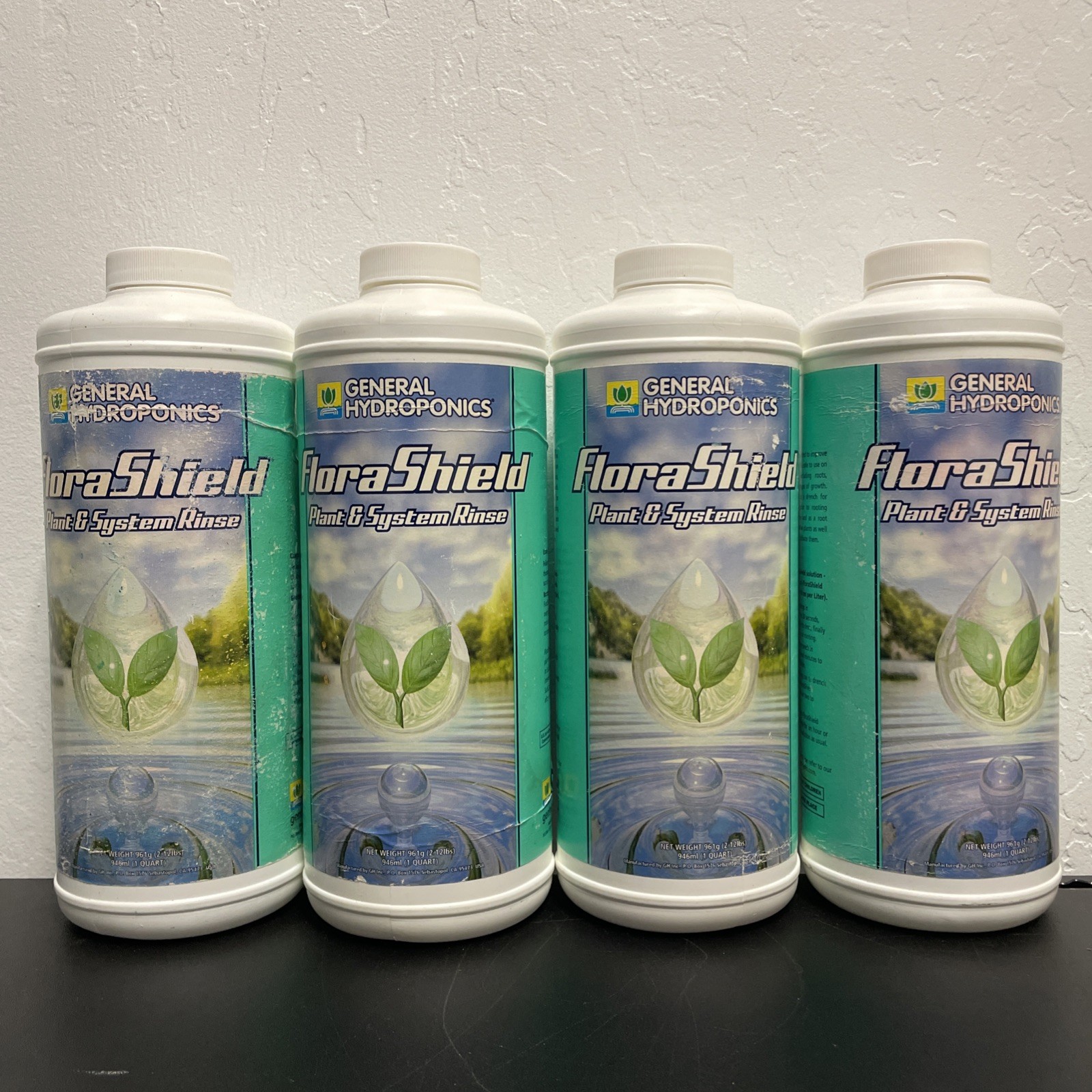 General Hydroponics Florashield Plant System Rinse 4 Quarts (1-Gal) New Damaged