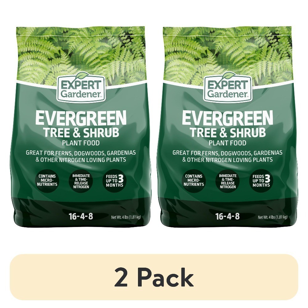 (2 pack) Evergreen Tree and Shrub Plant Food, 16-4-8 Fertilizer, 4 lb.