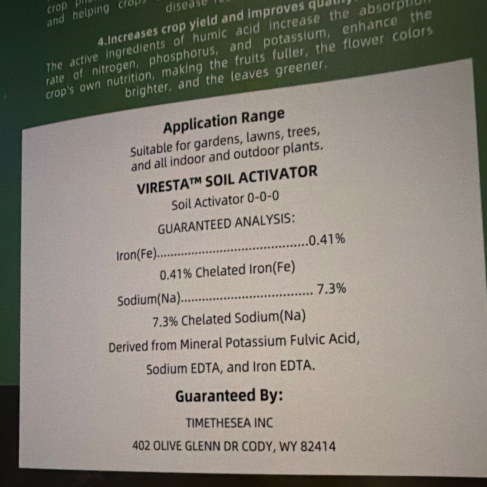 Viresta Soil Activator Organic Water Soluble Powder Concentrate 12.35 oz
