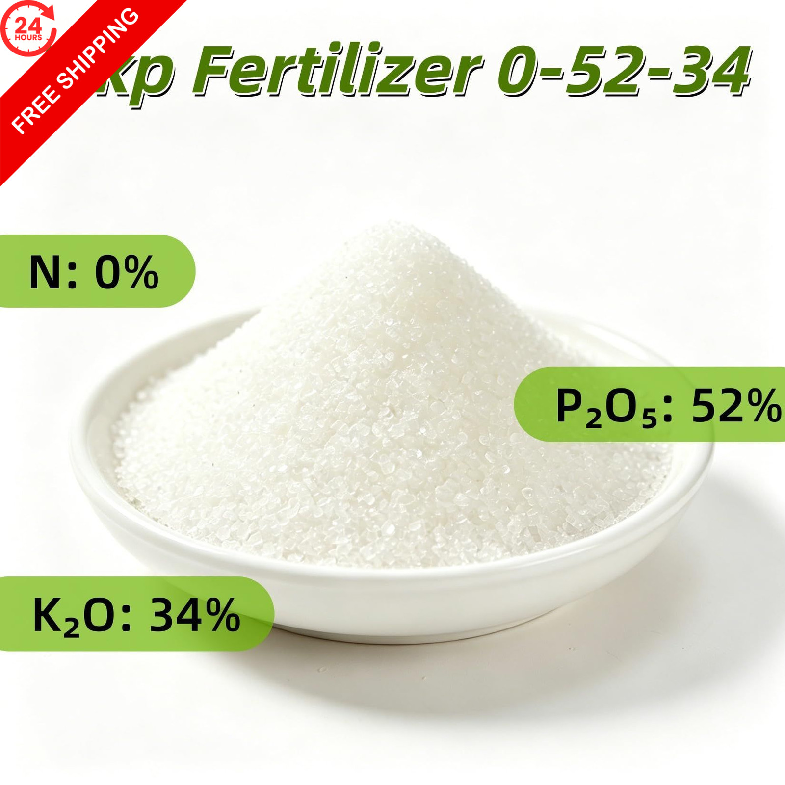Monopotassium Phosphate MKP Fertilizer 0-52-34 Premium Grade Water 1 LB