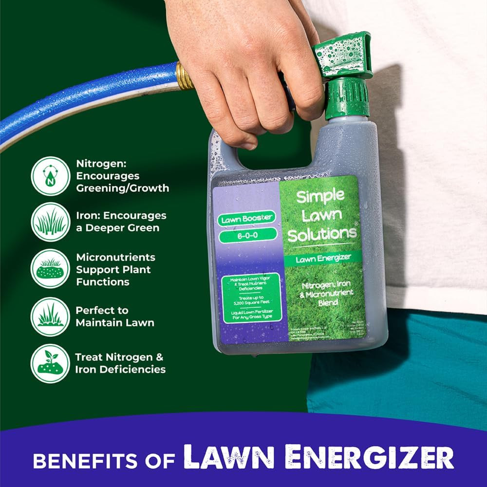Commercial Grade Lawn Fertilizer with Iron- Liquid Fertilizer Spray- Nitrogen an