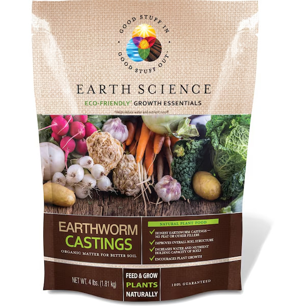 Earth Science Organic Earthworm Castings 4 lb 100% Vermicompost Plant Food
