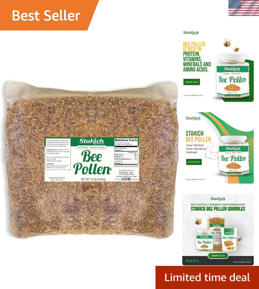 Bee Pollen 10 Pound Pack of 1