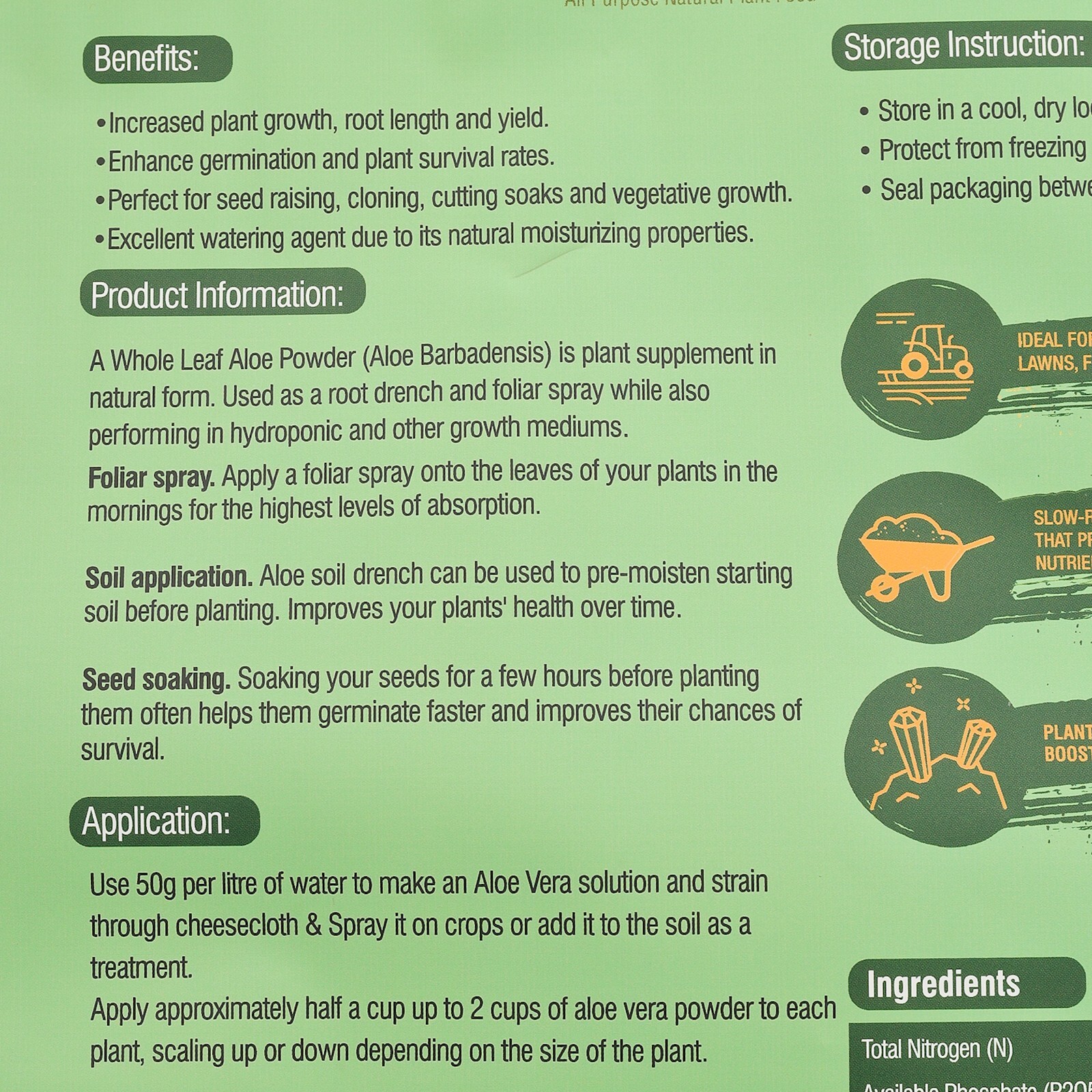 Aloe Vera Powder Cultivation Pure Natural Organic Fresh Green Colon Leaf Plant