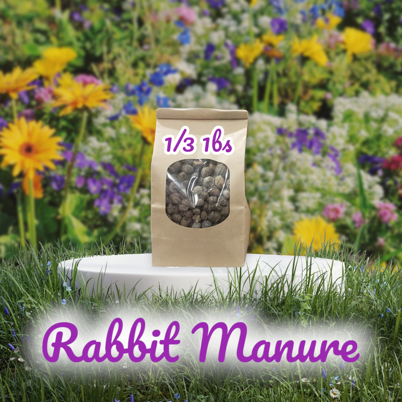 1/3 Lb Rabbit Manure NO STRAW or HAY – Fertilizer Poop Compost Pooh High Quality