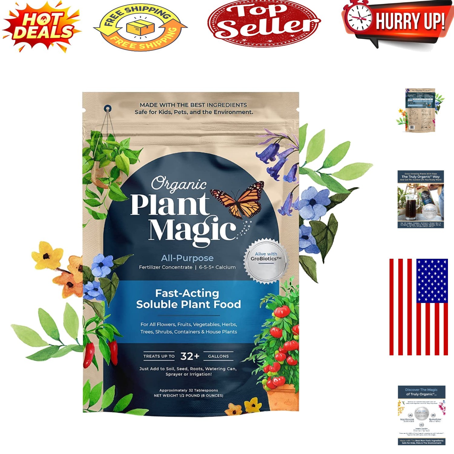 Truly Organic All-Purpose Plant Food — Fast-Acting, Water-Soluble Nutrients f…