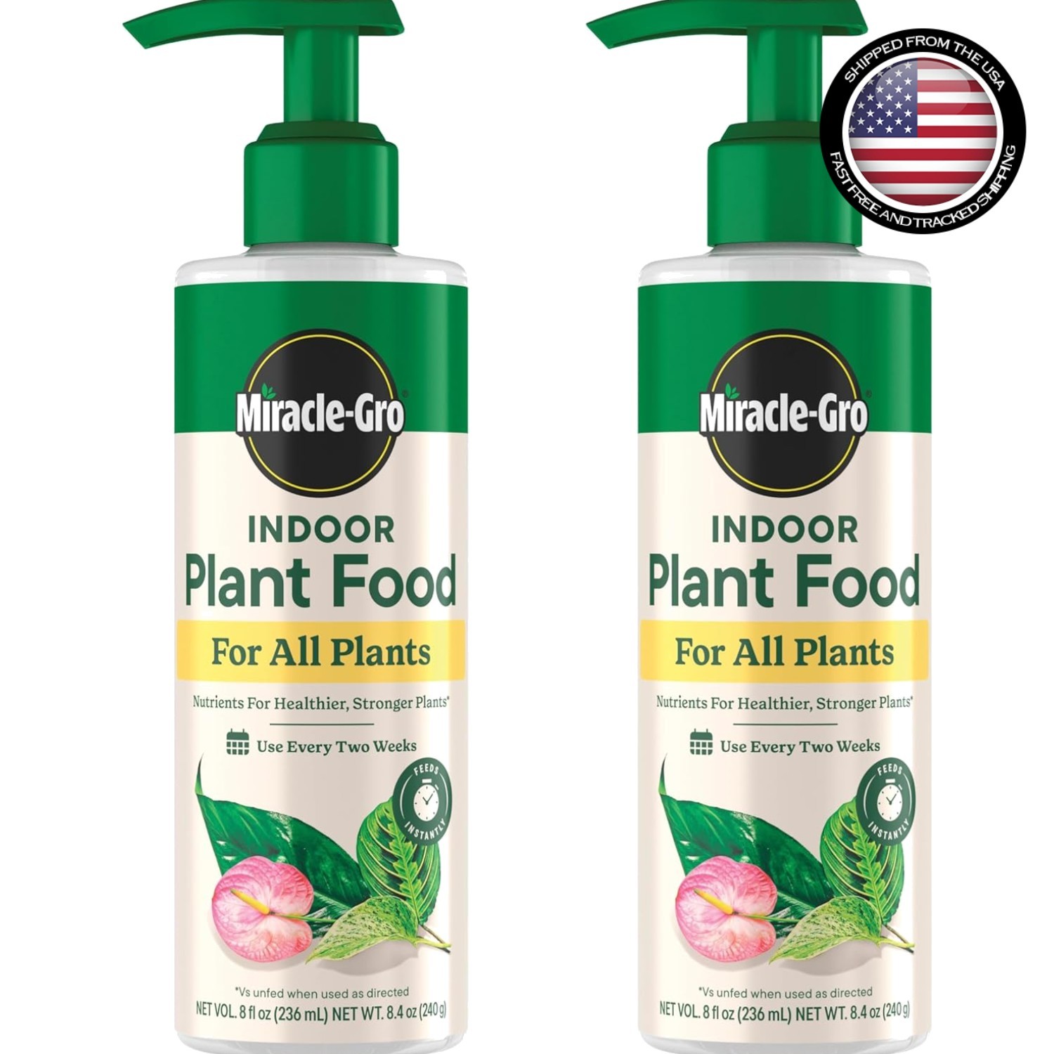 All-Purpose Plant Food – 2 Bottles of 8 fl. oz. Liquid for Healthy Houseplants
