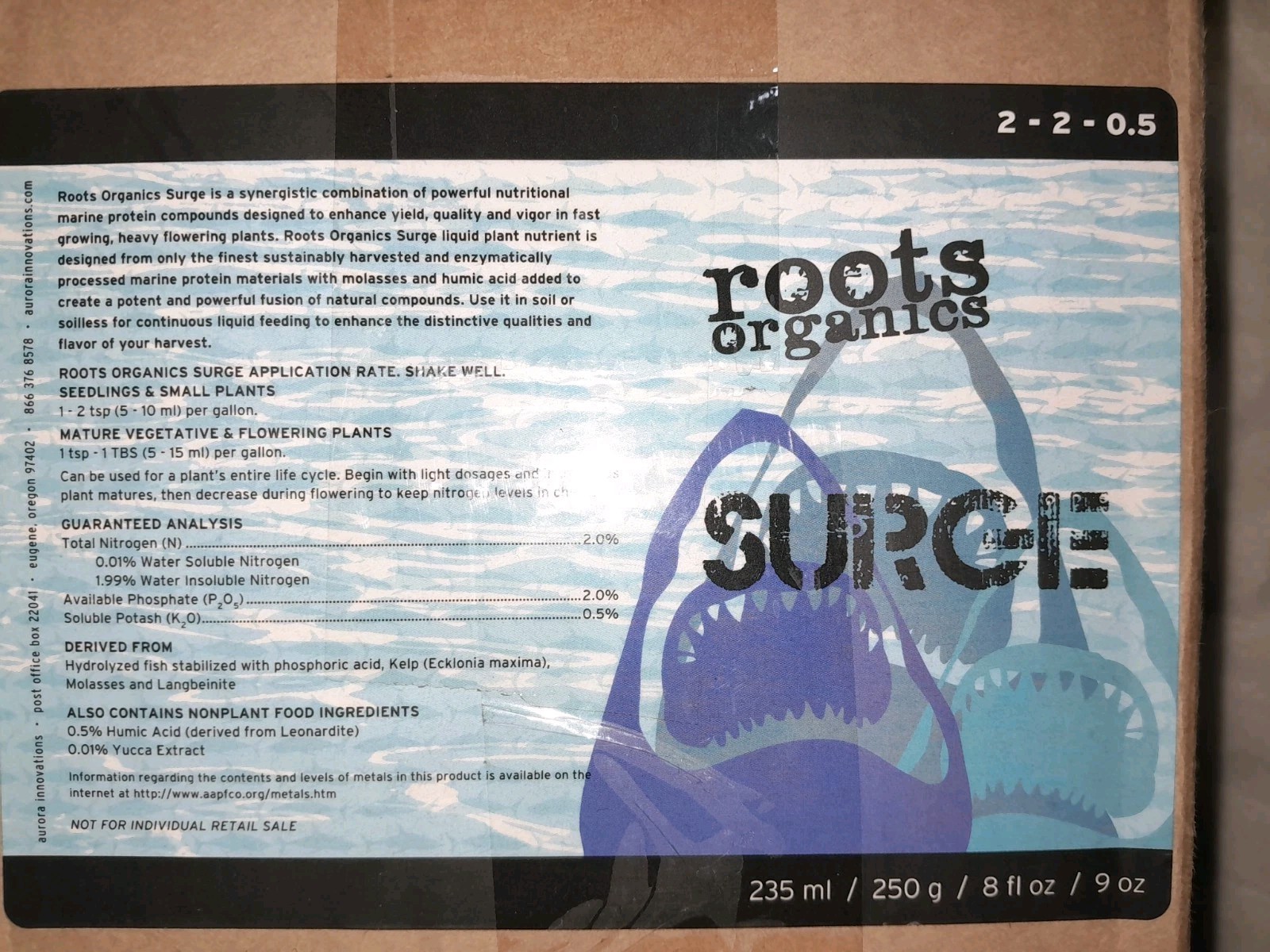 Roots Organics Surge 3 Quarts, 12-8oz Bottles