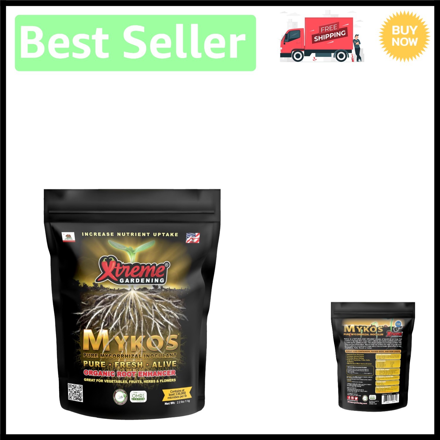Organic Mycorrhizal Inoculant 2.2 LB – Enhances Immunity and Yield for Pumpkins