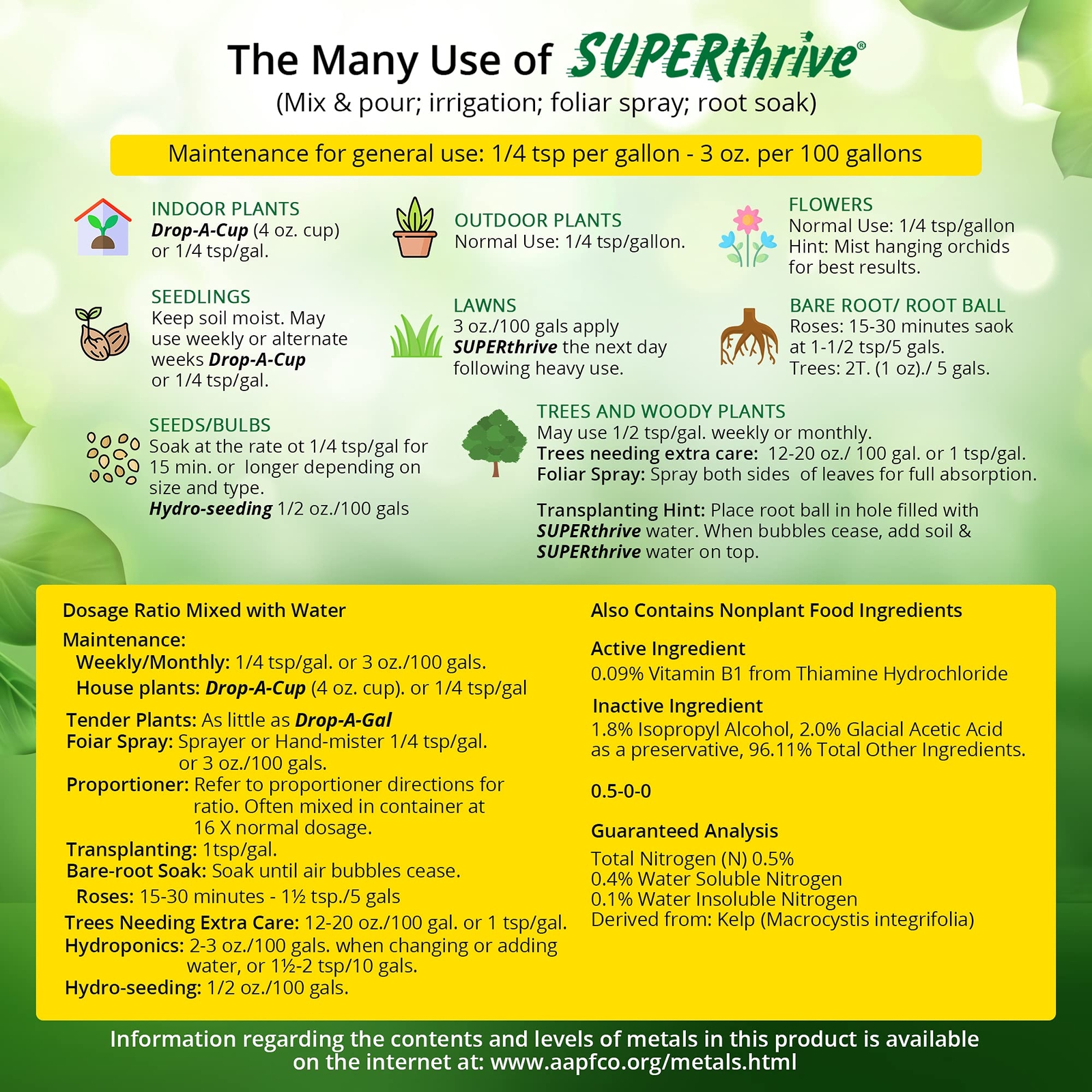 SUPERthrive Original Vitamin Solution with Kelp for All Plants, 4 oz. (2 Pack)