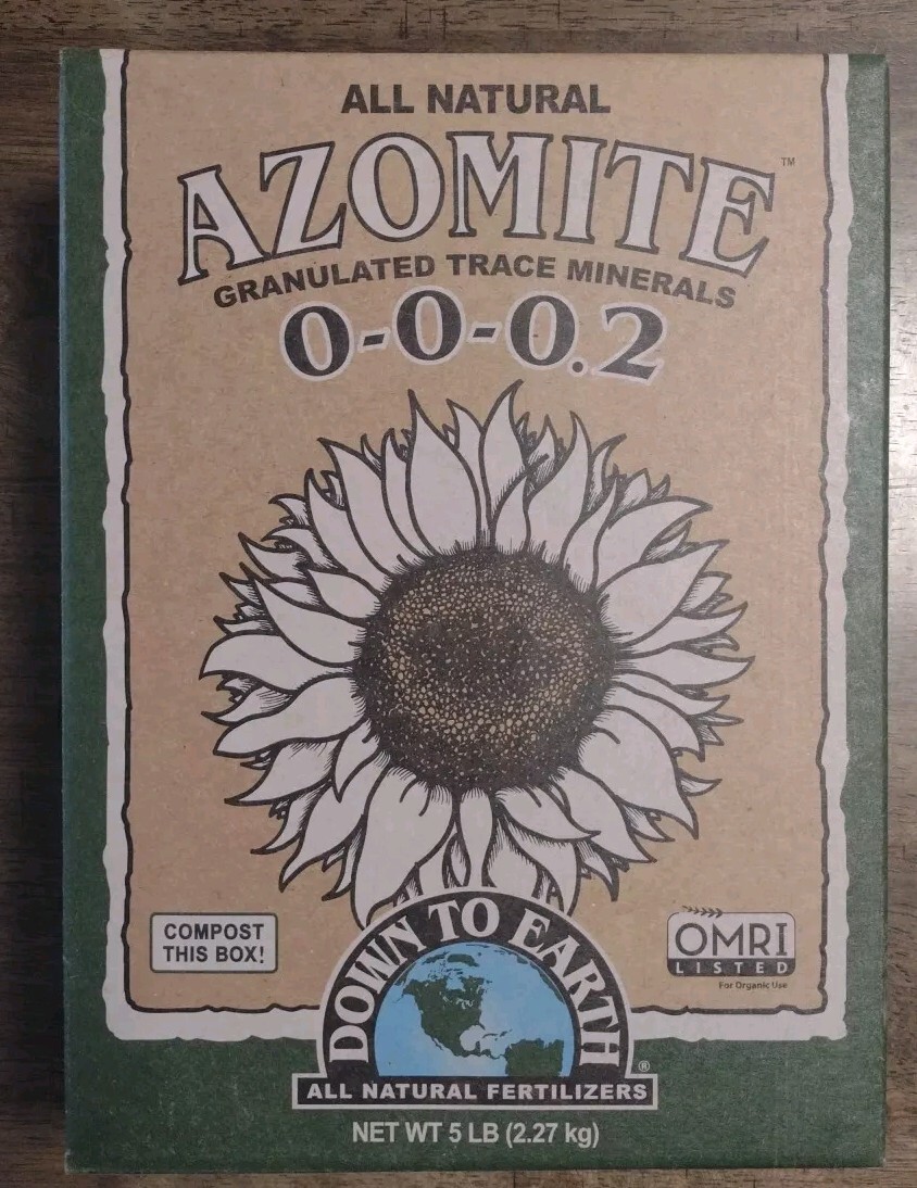Down To Earth – AZOMITE Natural Granulated Minerals 0-0-0.2 – 5 LB Box