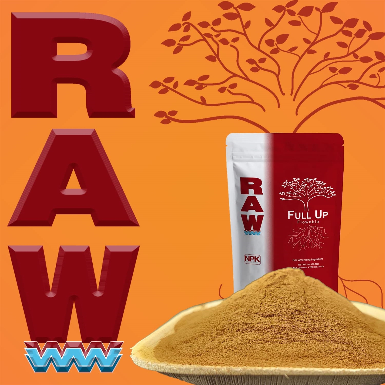 RAW Full Up Flowable Water-Soluble Premium Fulvic Acid Fertilizer, 2oz