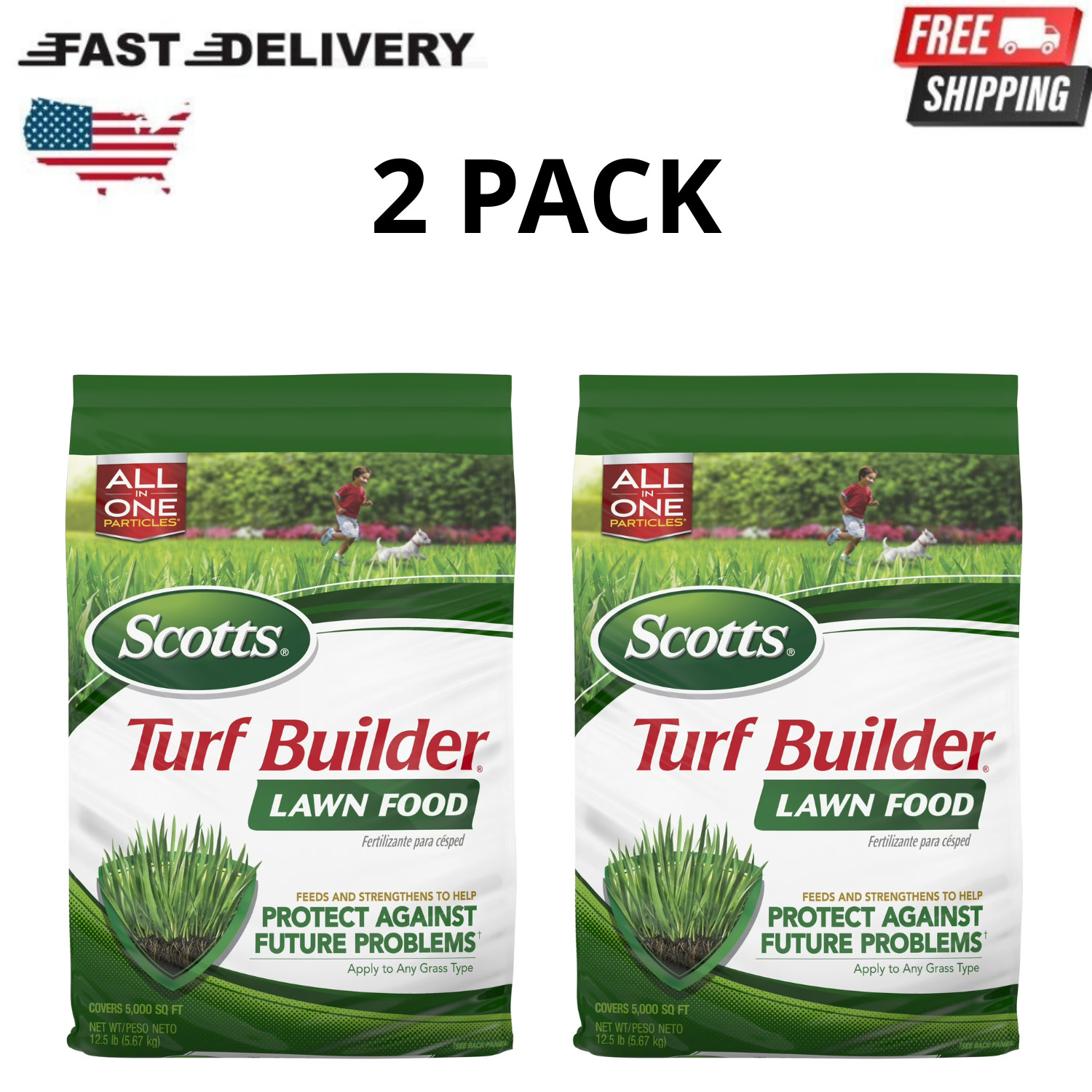 Scotts Turf Builder Lawn Fertilizer, 5,000 sq. ft., 12.5 lbs, 2 Pack