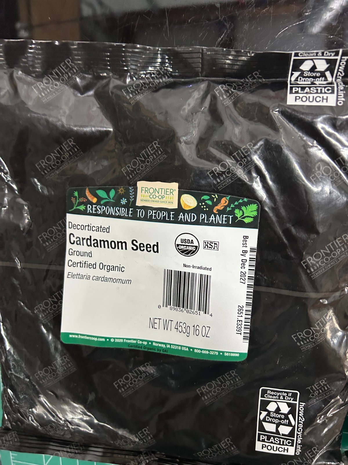 3-PACK lot Frontier Coop Organic Ground Cardamom Seed NO PODS Nutmeg 16 Oz 1LB