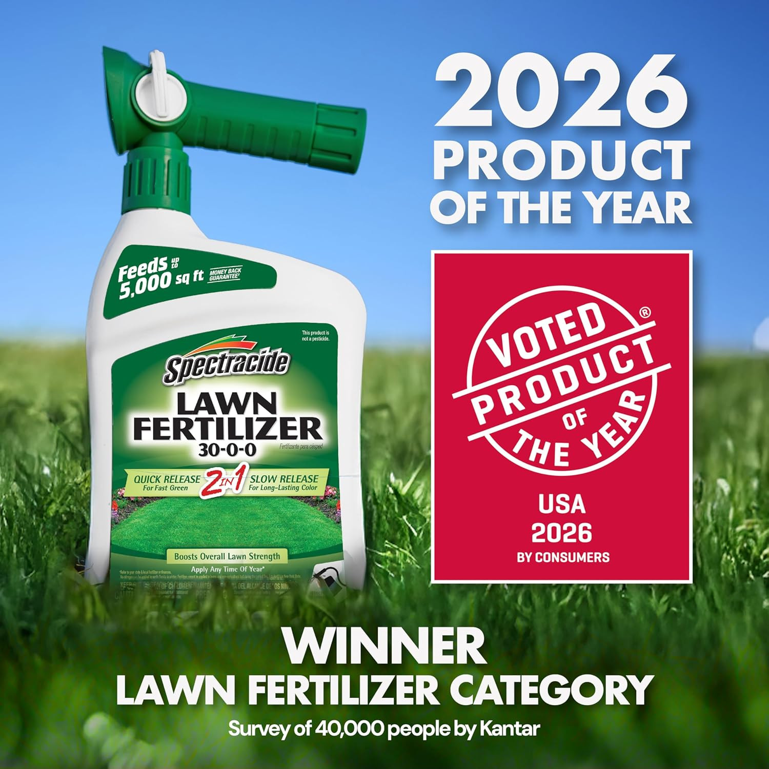 Lawn Fertilizer 30-0-0, 3 Count, 2-In-1 Formula Boosts Overall Lawn Strength, Pr