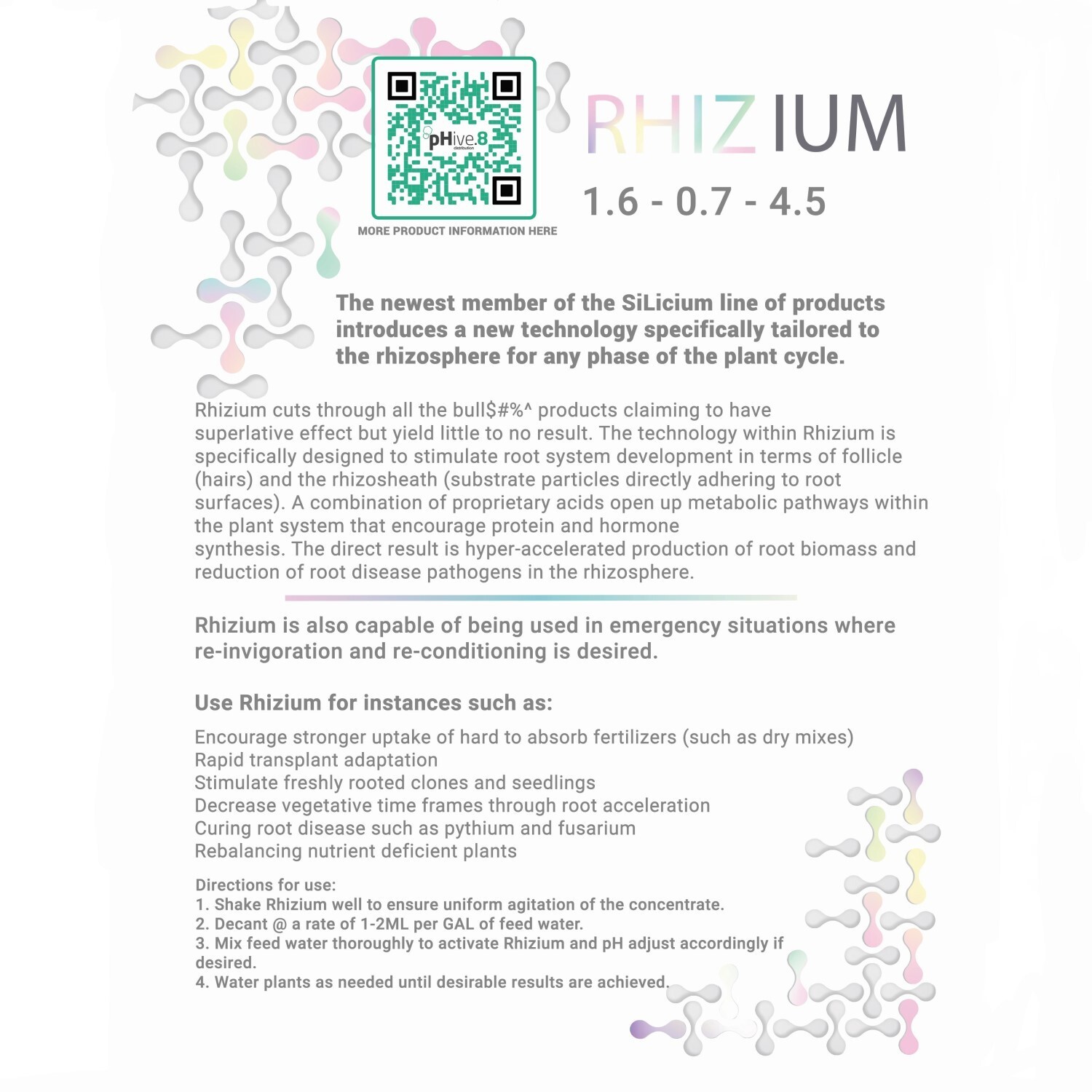 Rhizium – For Strong Root Systems and Decreased Root Diseases 500 ml by SiLicium