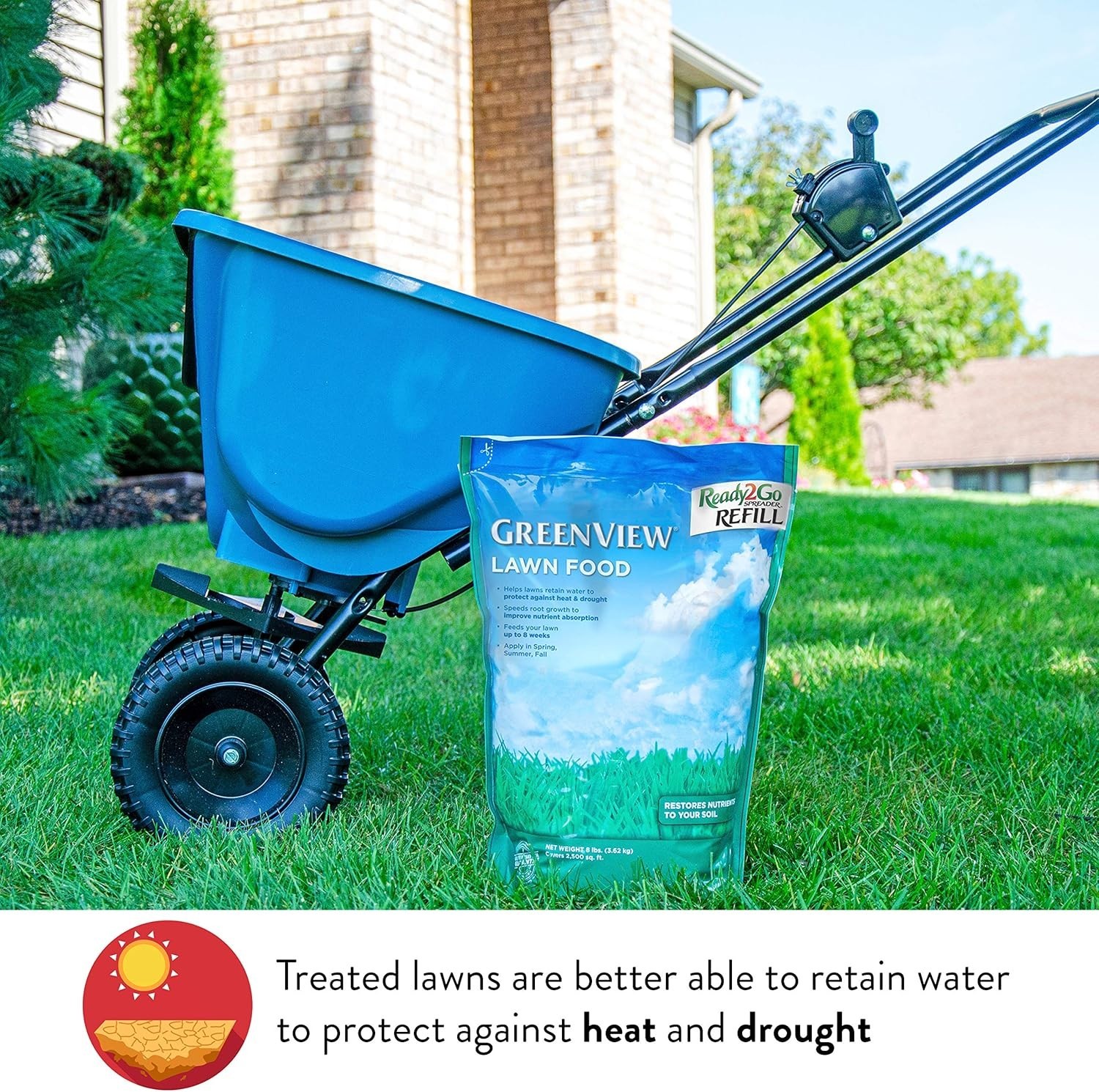 Efficient 16 lb. Lawn Fertilizer – Supports Root Growth & Drought Resistance