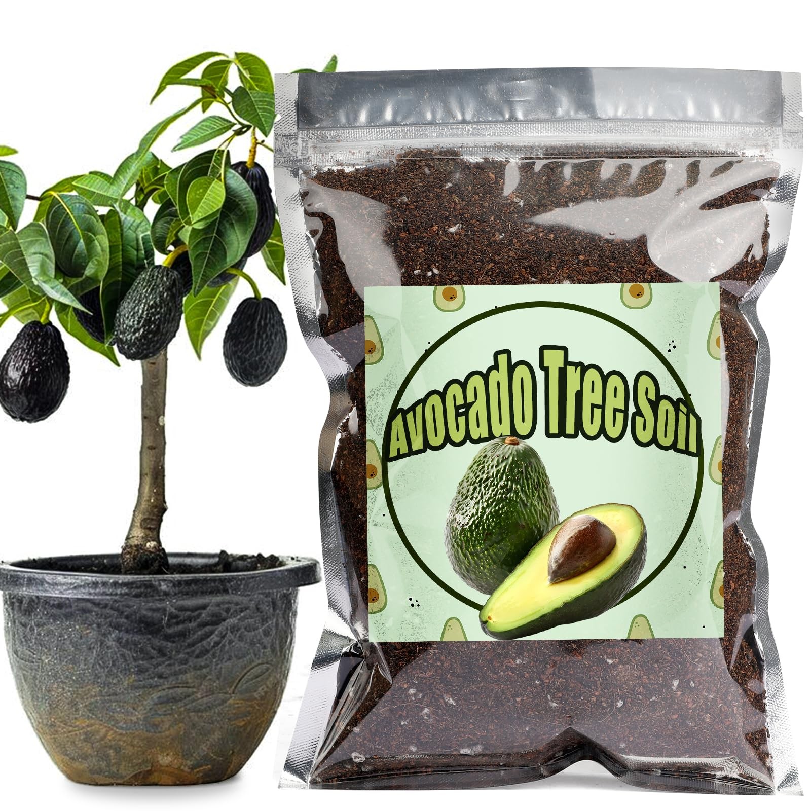 Organic Avocado Tree Potting Soil Mix 1qt, Enhance Growth and black