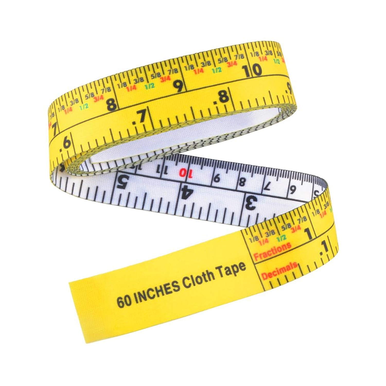 60” Fractional Inch and Decimal Engineer Scale Cloth Tape Measure | All Purp…
