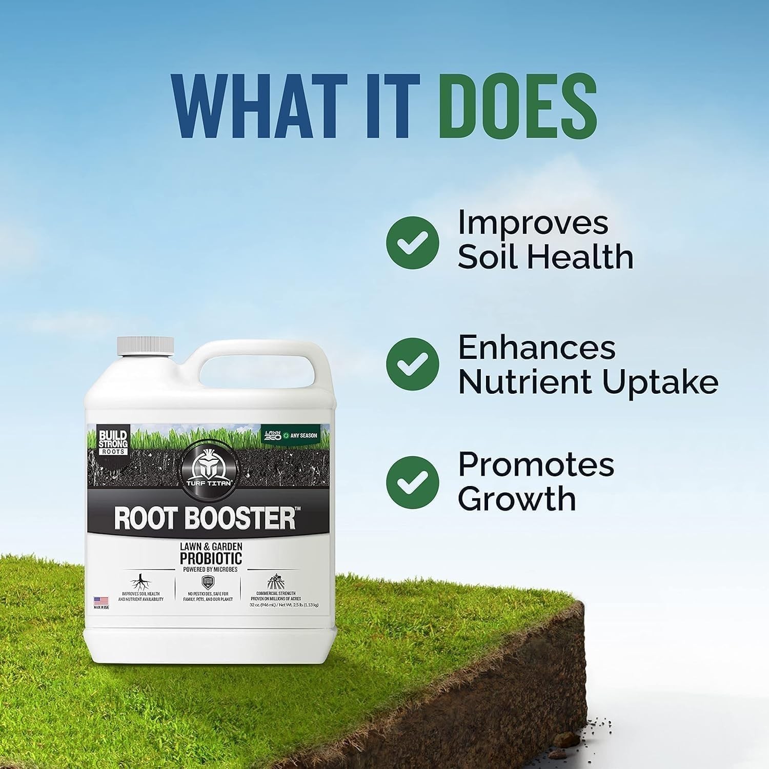 Turf Titan Root Booster Liquid Probiotic for Lawn and Garden (32 oz) with Hos…