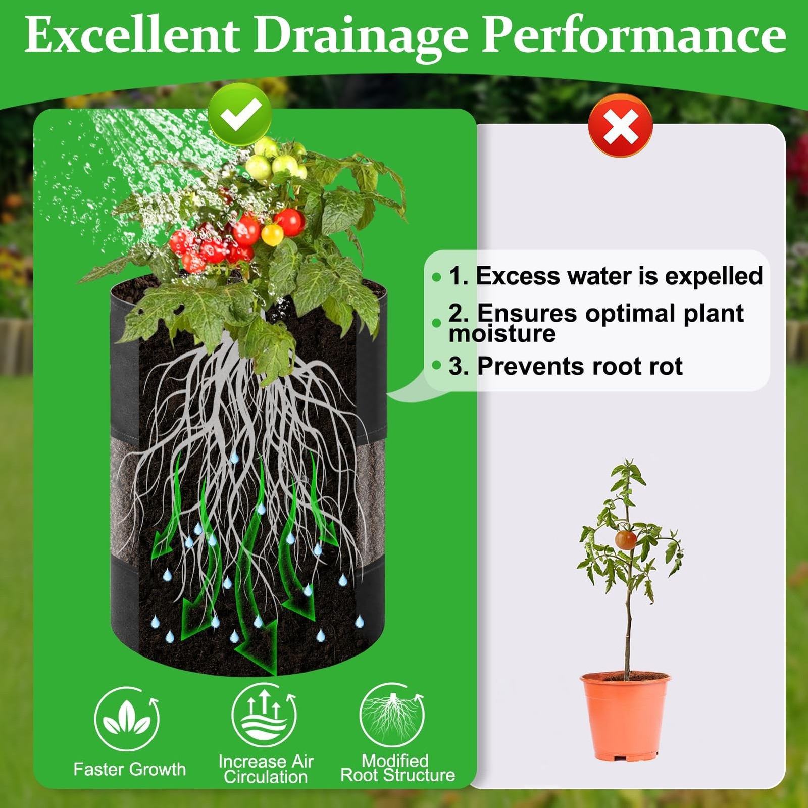4 Pack 10 Gallon 360°Visible Potato Grow Bags,Heavy Duty Thickened Nonwoven