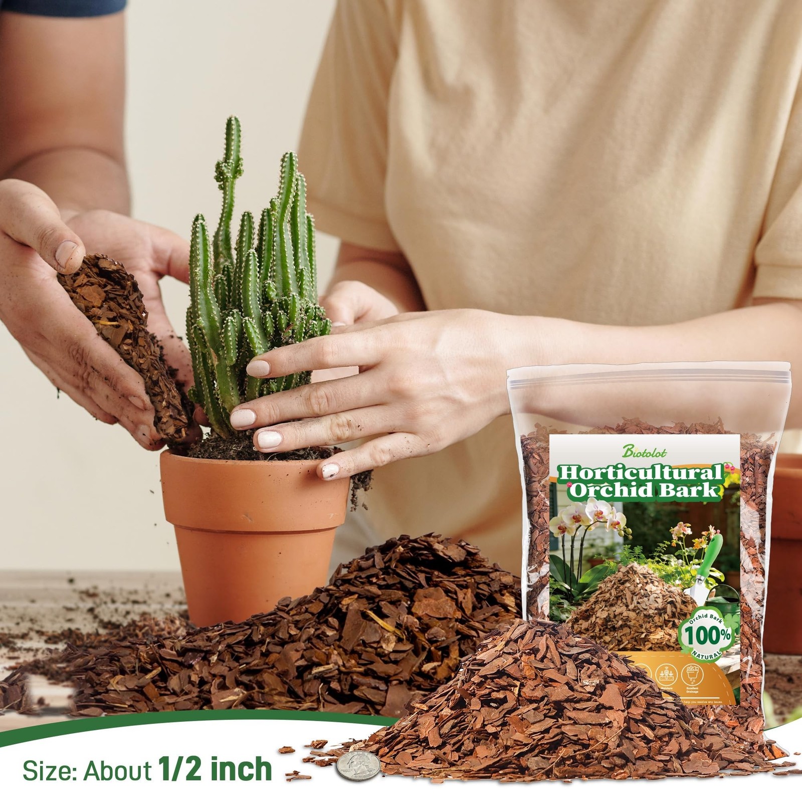 29qt Orchid Bark Horticultural Grade- Natural Mulch for Potted Plants, Root D…