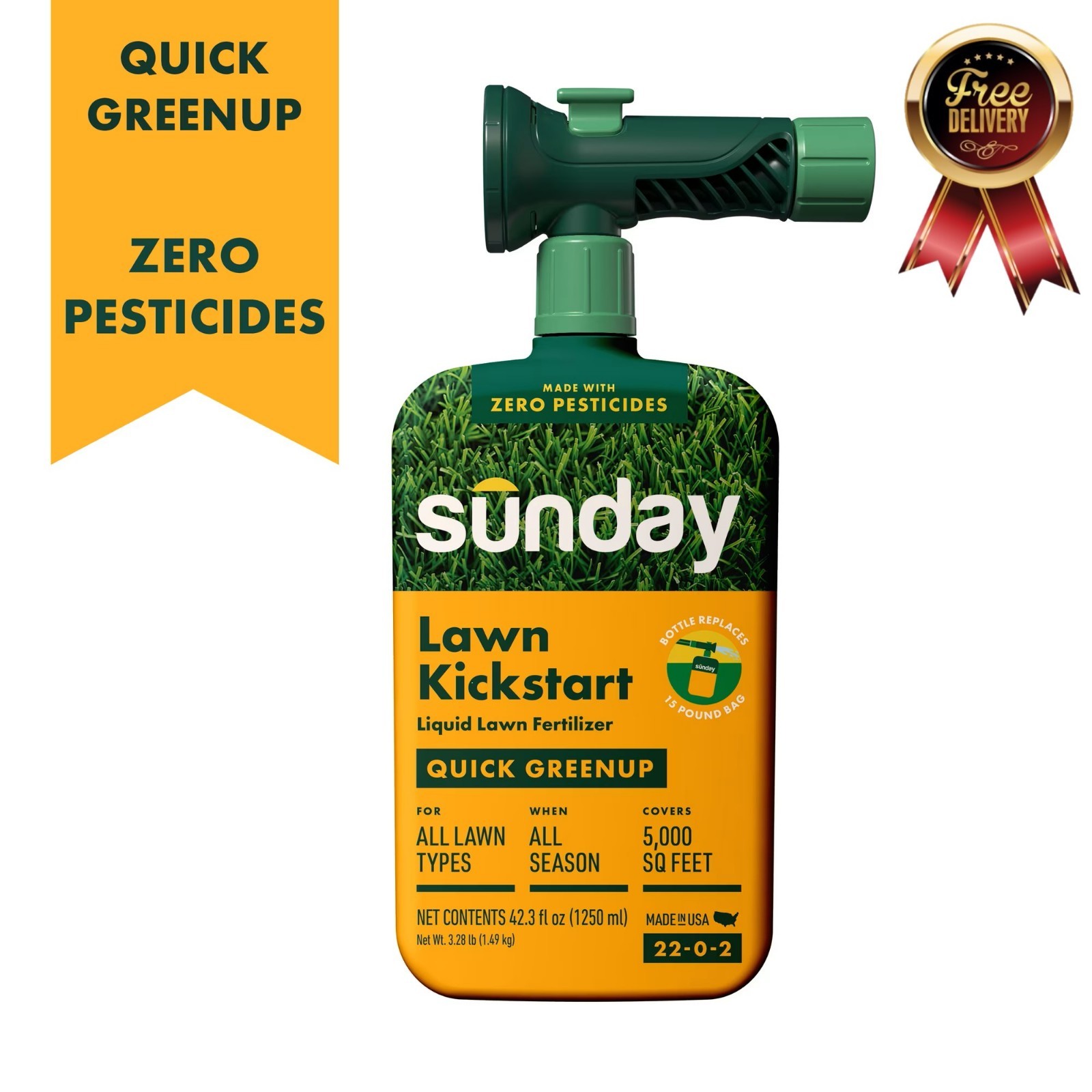 Lawn Kickstart Ready-To-Spray Lawn Fertilizer 42.3 Oz, (22-0-2), 5000 Sq