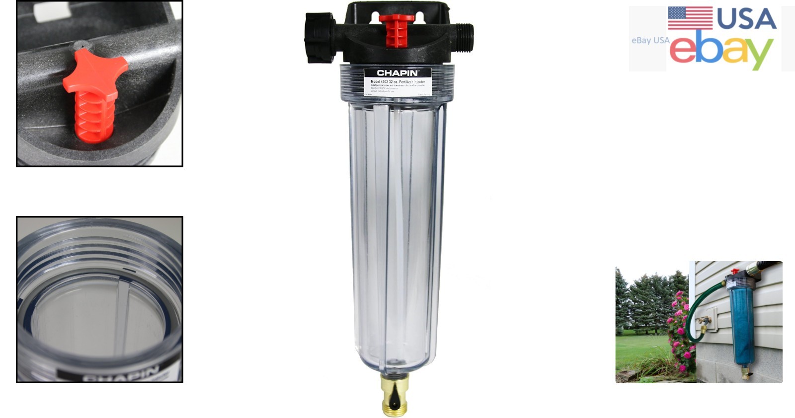 Drip Irrigation Fertilizer Injector with Funnel Top for Liquid & Granular Mixes